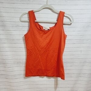 MAINBOCHER SLINKY WODE STRAP BRIGHT ORANGE CAMISOLE TANK TOP, SZ SMALL